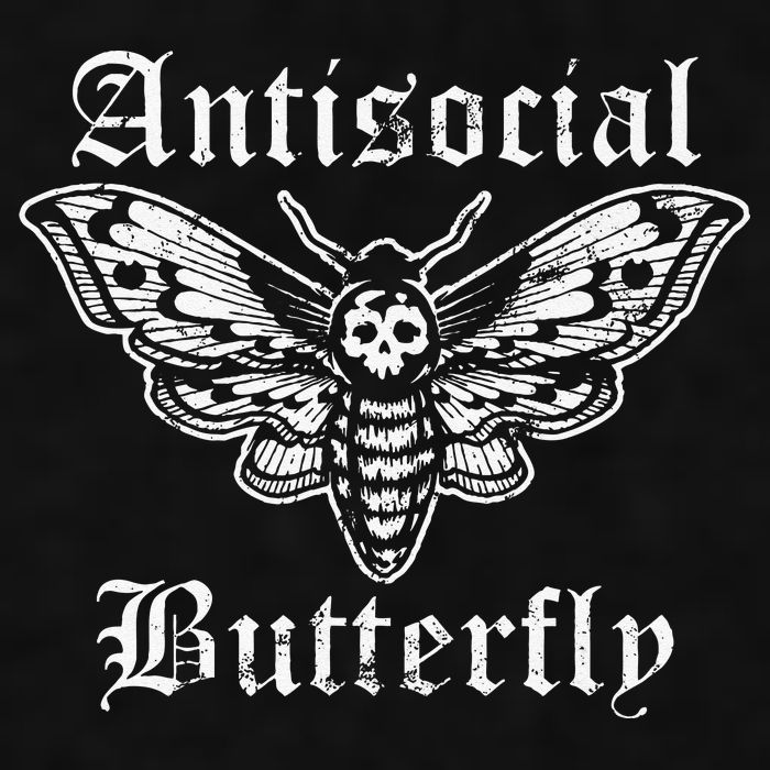 Funny Antisocial Butterfly Introvert Distressed Design Ladies PosiCharge Tri-Blend Wicking Tank