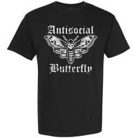 Funny Antisocial Butterfly Introvert Distressed Design Garment-Dyed Heavyweight T-Shirt