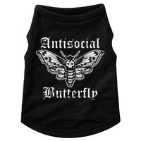 Funny Antisocial Butterfly Introvert Distressed Design Doggie Tank