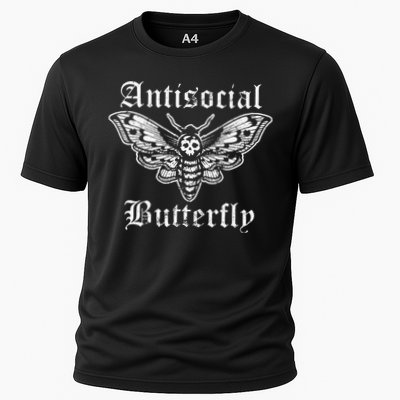Funny Antisocial Butterfly Introvert Distressed Design Performance Shirt