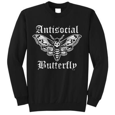 Funny Antisocial Butterfly Introvert Distressed Design Sweatshirt