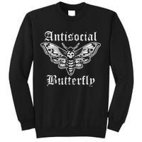 Funny Antisocial Butterfly Introvert Distressed Design Sweatshirt