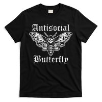 Funny Antisocial Butterfly Introvert Distressed Design T-Shirt
