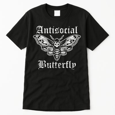 Funny Antisocial Butterfly Introvert Distressed Design Tall T-Shirt