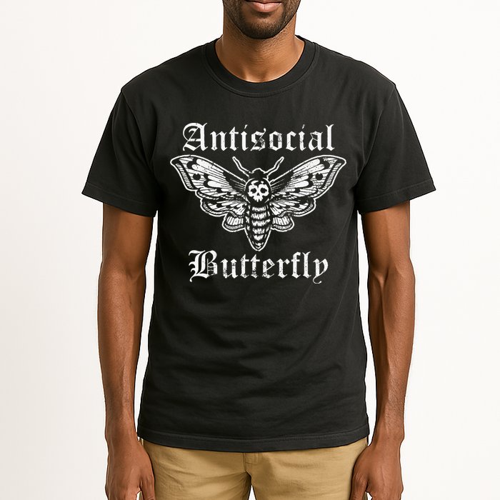 Funny Antisocial Butterfly Introvert Distressed Design Tall T-Shirt