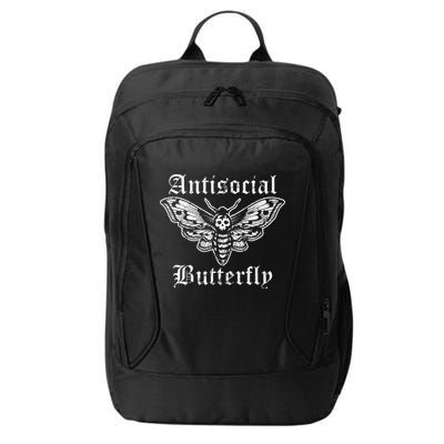 Funny Antisocial Butterfly Introvert Distressed Design City Backpack