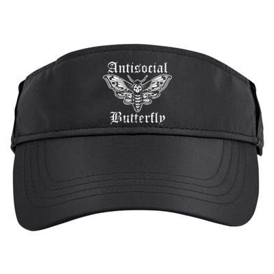 Funny Antisocial Butterfly Introvert Distressed Design Adult Drive Performance Visor