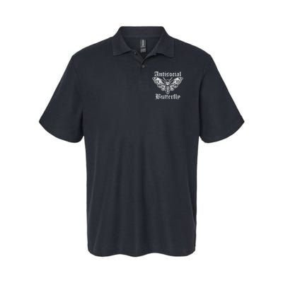 Funny Antisocial Butterfly Introvert Distressed Design Polo