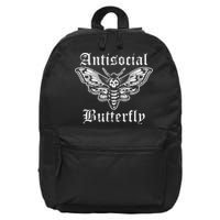 Funny Antisocial Butterfly Introvert Distressed Design 16 in Basic Backpack