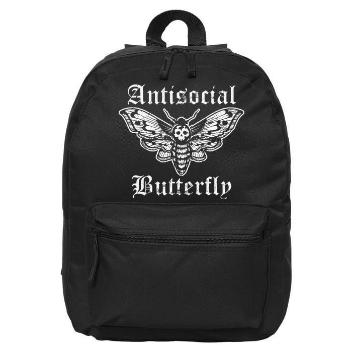 Funny Antisocial Butterfly Introvert Distressed Design 16 in Basic Backpack