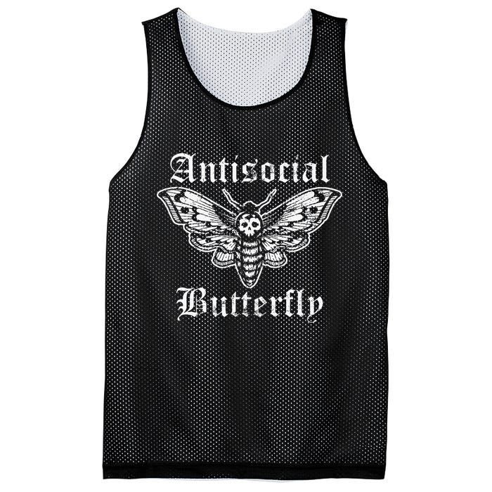 Funny Antisocial Butterfly Introvert Distressed Design Mesh Reversible Basketball Jersey Tank