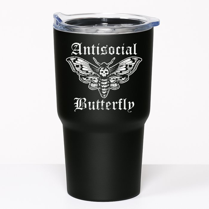 Funny Antisocial Butterfly Introvert Distressed Design Tumbler