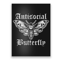 Funny Antisocial Butterfly Introvert Distressed Design Poster