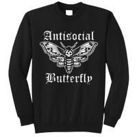 Funny Antisocial Butterfly Introvert Distressed Design Tall Sweatshirt