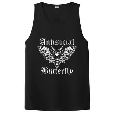 Funny Antisocial Butterfly Introvert Distressed Design PosiCharge Competitor Tank