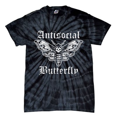 Funny Antisocial Butterfly Introvert Distressed Design Tie-Dye T-Shirt