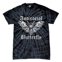 Funny Antisocial Butterfly Introvert Distressed Design Tie-Dye T-Shirt