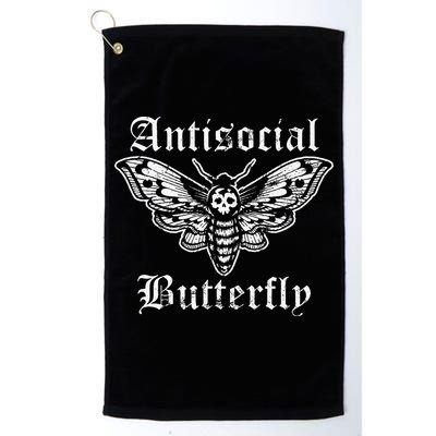 Funny Antisocial Butterfly Introvert Distressed Design Golf Towel