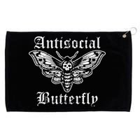 Funny Antisocial Butterfly Introvert Distressed Design Grommeted Golf Towel