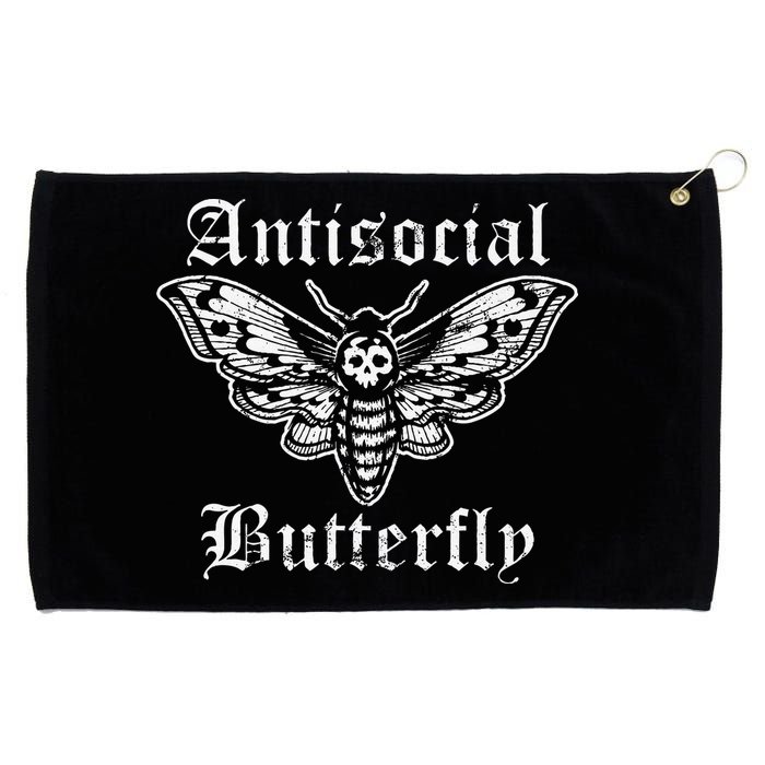Funny Antisocial Butterfly Introvert Distressed Design Grommeted Golf Towel