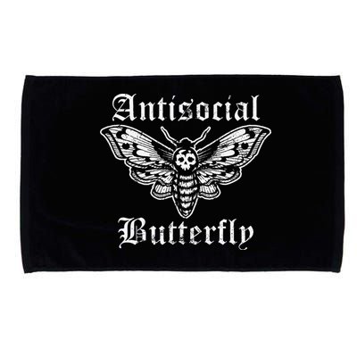 Funny Antisocial Butterfly Introvert Distressed Design Microfiber Hand Towel