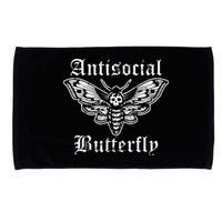Funny Antisocial Butterfly Introvert Distressed Design Microfiber Hand Towel