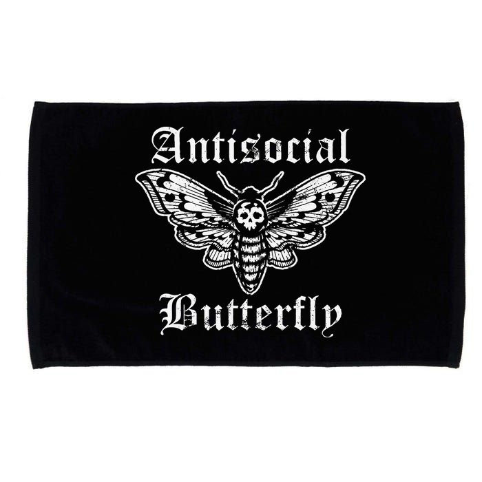 Funny Antisocial Butterfly Introvert Distressed Design Microfiber Hand Towel