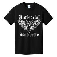 Funny Antisocial Butterfly Introvert Distressed Design Kids T-Shirt