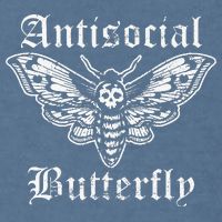 Funny Antisocial Butterfly Introvert Distressed Design Garment-Dyed Sweatshirt