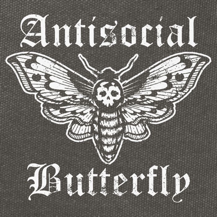 Funny Antisocial Butterfly Introvert Distressed Design Cotton Canvas Backpack