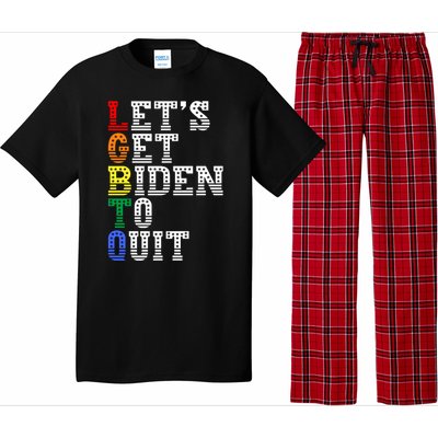 Funny Anti Biden LGBTQ Lets Get Biden To Quit Pajama Set