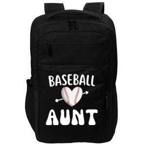 Funny Aunt Baseball Groovy Heart Baseball Player Mother Day Cool Gift Impact Tech Backpack