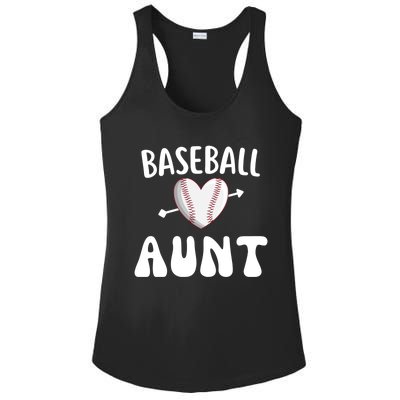 Funny Aunt Baseball Groovy Heart Baseball Player Mother Day Cool Gift Ladies PosiCharge Competitor Racerback Tank