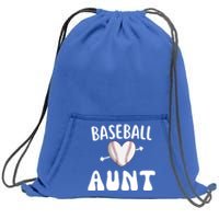 Funny Aunt Baseball Groovy Heart Baseball Player Mother Day Cool Gift Sweatshirt Cinch Pack Bag