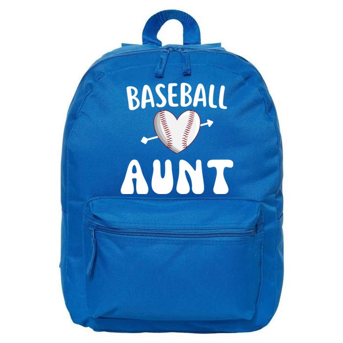 Funny Aunt Baseball Groovy Heart Baseball Player Mother Day Cool Gift 16 in Basic Backpack