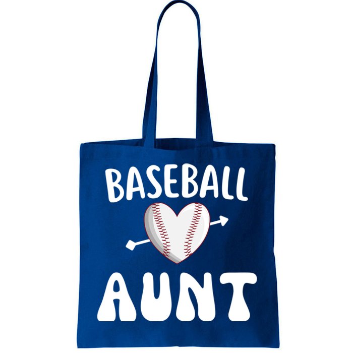 Funny Aunt Baseball Groovy Heart Baseball Player Mother Day Cool Gift Tote Bag