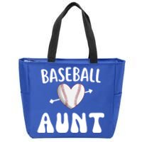 Funny Aunt Baseball Groovy Heart Baseball Player Mother Day Cool Gift Zip Tote Bag