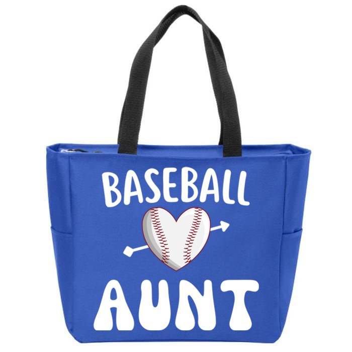 Funny Aunt Baseball Groovy Heart Baseball Player Mother Day Cool Gift Zip Tote Bag