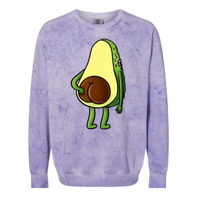 Funny Avocado Butt Cute Avocado Lover Colorblast Crewneck Sweatshirt