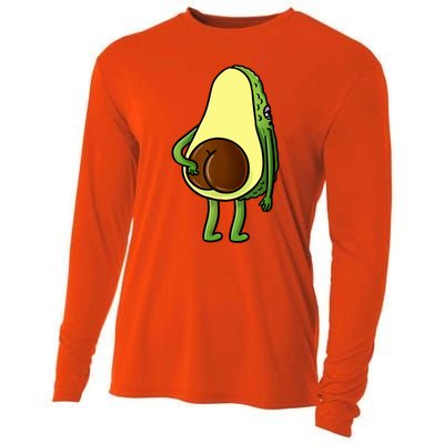 Funny Avocado Butt Cute Avocado Lover Cooling Performance Long Sleeve Crew