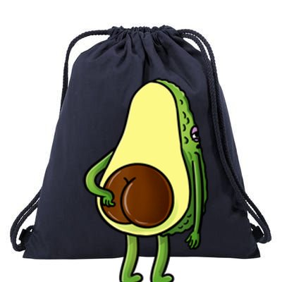 Funny Avocado Butt Cute Avocado Lover Drawstring Bag