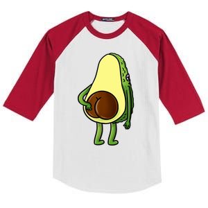 Funny Avocado Butt Cute Avocado Lover Kids Colorblock Raglan Jersey