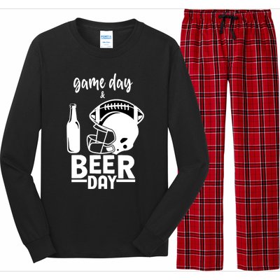 Football And Beer Day Great Gift Long Sleeve Pajama Set