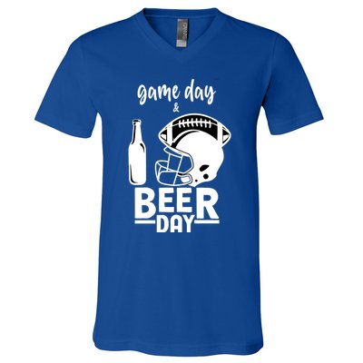 Football And Beer Day Great Gift V-Neck T-Shirt