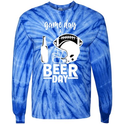 Football And Beer Day Great Gift Tie-Dye Long Sleeve Shirt