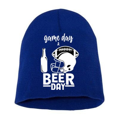 Football And Beer Day Great Gift Short Acrylic Beanie