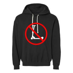 Funny Anti-Scooter By Skaters That Love Skateboarding Tricks Garment-Dyed Fleece Hoodie