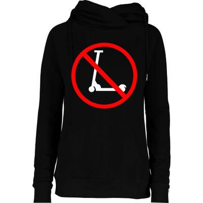 Funny Anti-Scooter By Skaters That Love Skateboarding Tricks Womens Funnel Neck Pullover Hood