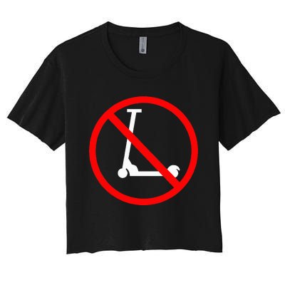 Funny Anti-Scooter By Skaters That Love Skateboarding Tricks Women's Crop Top Tee