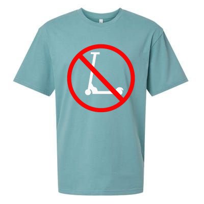 Funny Anti-Scooter By Skaters That Love Skateboarding Tricks Sueded Cloud Jersey T-Shirt